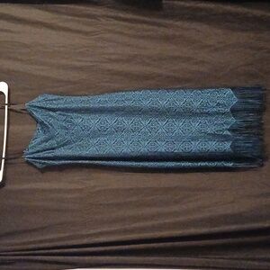 Vintage Blue and Black Fitted Dress